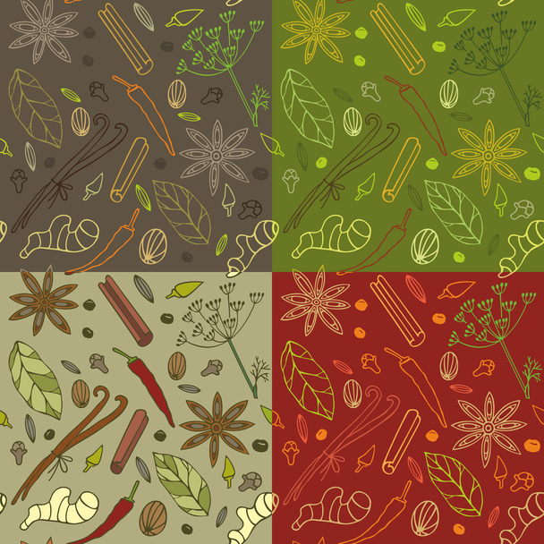 Spices kitchen pattern - Vector, Image