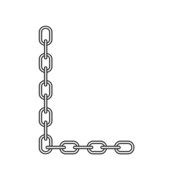 The letter L, in the alphabet chain set - Vector, Image