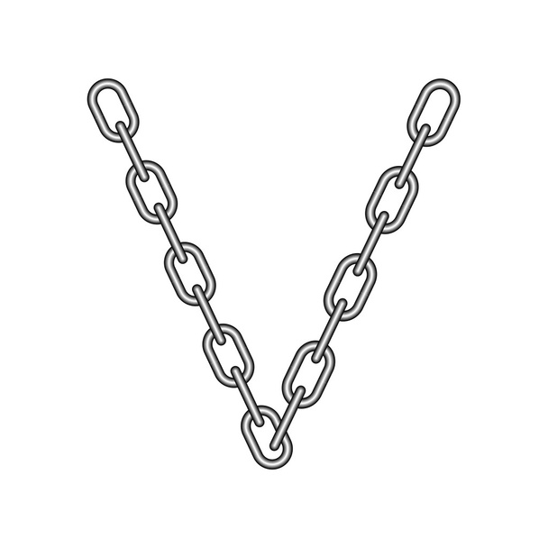 The letter V, in the alphabet chain set - Vector, Image