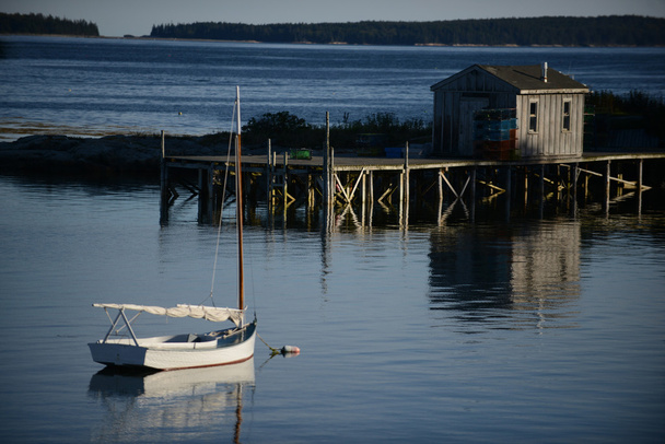 malerisches Fischerdorf in Maine  - Foto, Bild