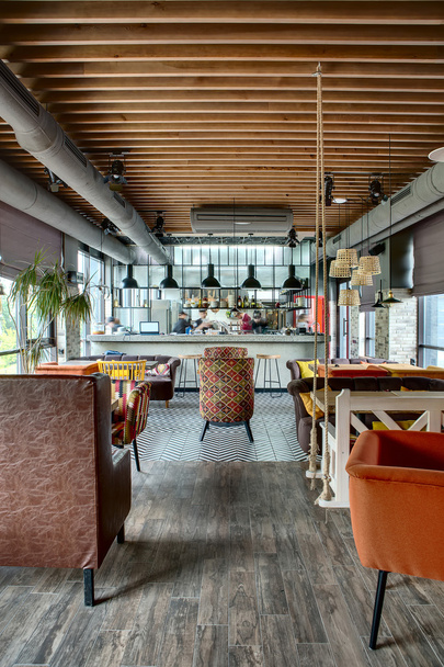 Restaurant with open kitchen - Фото, изображение
