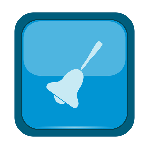 Bell icon on a blue button - Vektor, obrázek