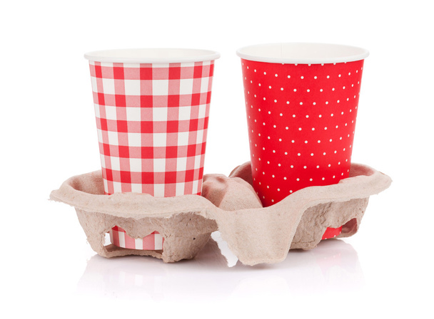 Két papír cups elvihető itallal - Fotó, kép
