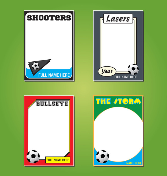 Voetbal futbol trading card afbeeldingsframes - Vector, afbeelding