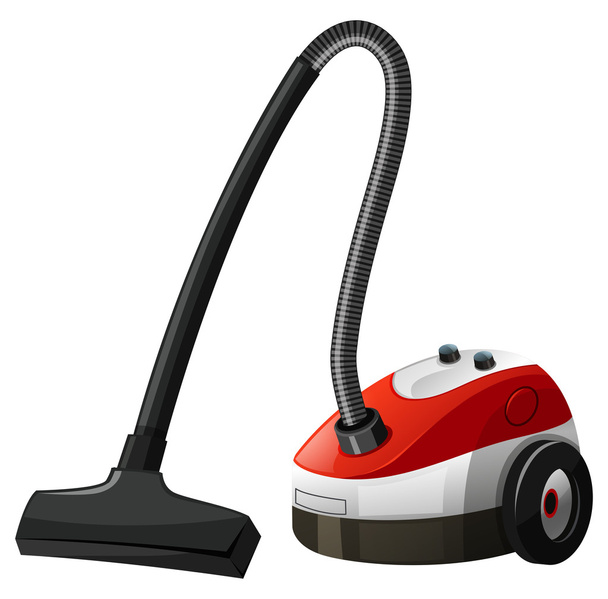 Single vacumm cleaner with wheels - Vetor, Imagem
