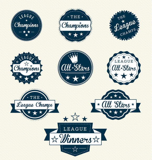 Vintage Sports Labels For Champions - Vector, Image