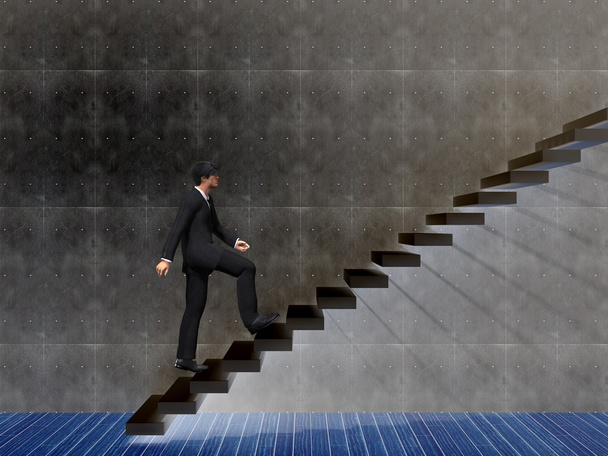 businessman climbing on a stair  - Photo, Image