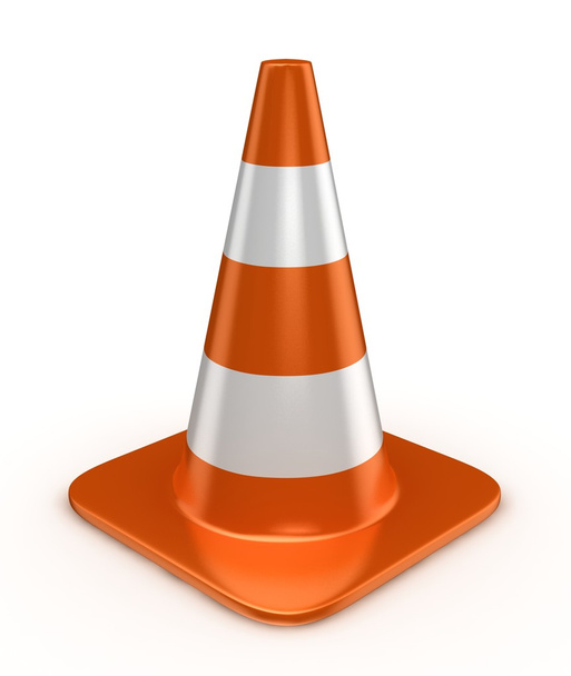 cone de tráfego isolado sobre branco
 - Foto, Imagem