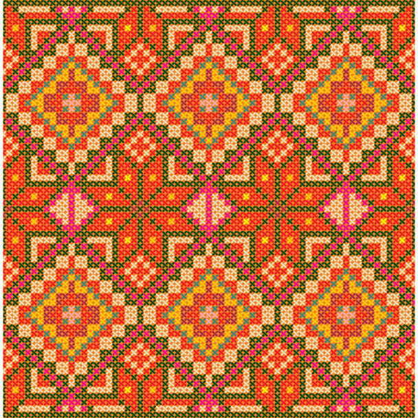 Ethnic cross stitch pattern. - Vector, Image