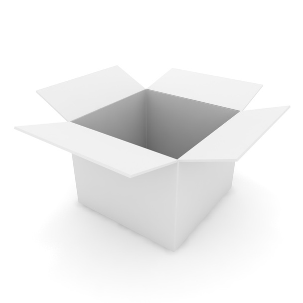 3d white box opened - Photo, Image