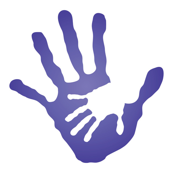 mother and child  hands prints - Vector, Image