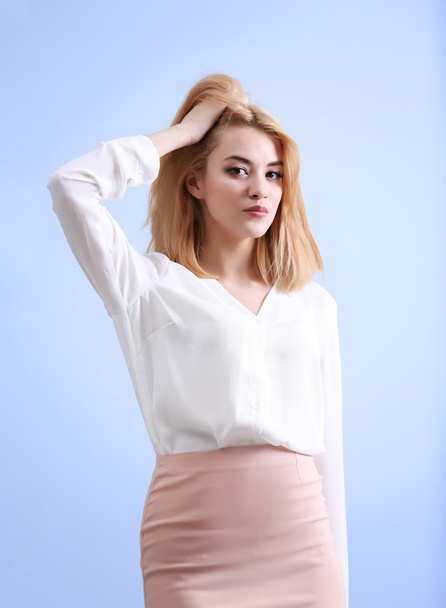 Beautiful blonde young woman - 写真・画像