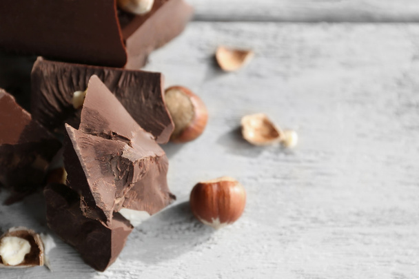 Chocolate pieces with nuts  - Valokuva, kuva