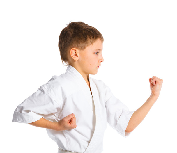 Aikido boy fighting position - Fotó, kép