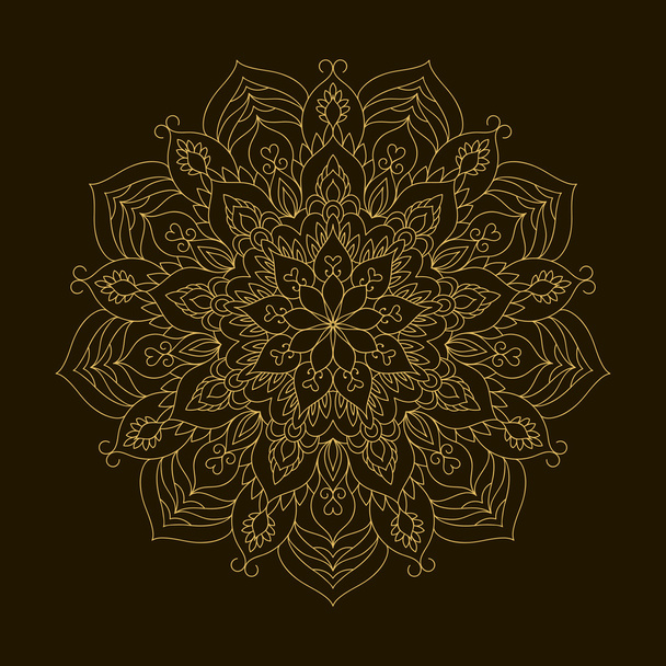 Golden Mandala. Template Circular Ornament - Vektor, Bild