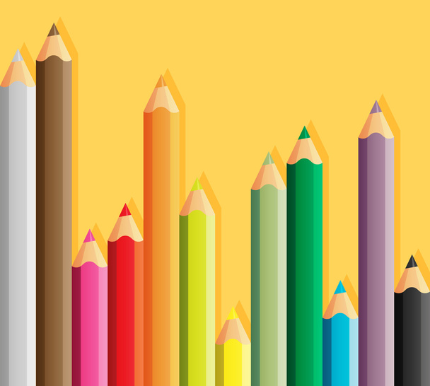 set of colored pencils - Wektor, obraz