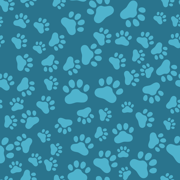 Dog Paw Print Seamless, anilams pattern, vector illustration - Vector, imagen