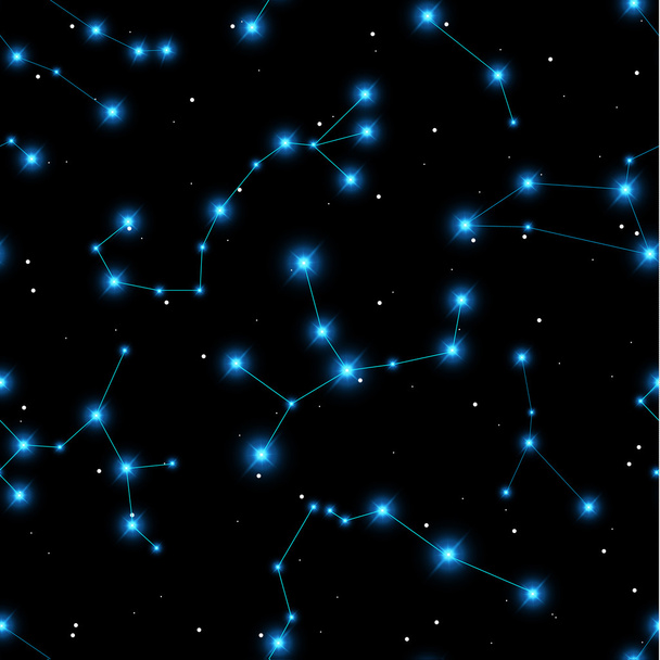 The zodiacal constellation seamless pattern.  - Vector, Image