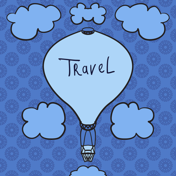 Hot air balloon design icon in the sky. Flat design style. Hot air balloon silhouette. Modern flat icon. Web site page and mobile app design element. - Vector, Image