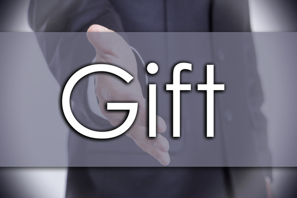 Geschenk - Geschäftskonzept mit Text - Foto, Bild
