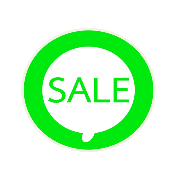 Sale green wording on Circular white speech bubble - Фото, зображення