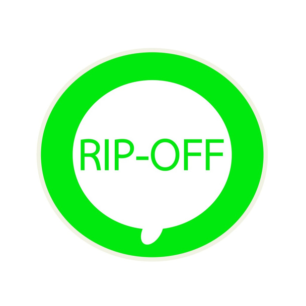 Rip-Off zielony sformułowanie na okrągły biały dymek - Zdjęcie, obraz