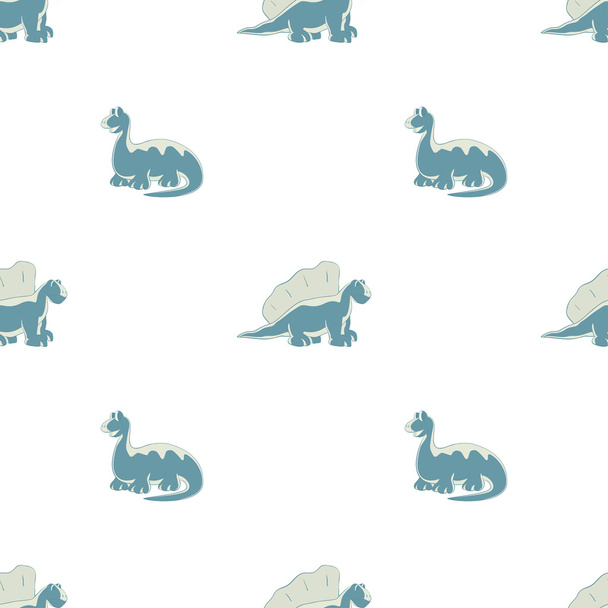 Seamless pattern. Blue dinosaurs - Vettoriali, immagini