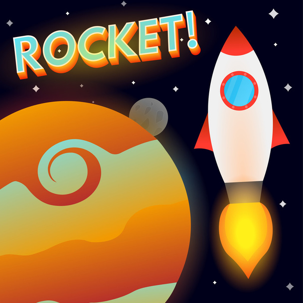 Rocket in deep space - Vettoriali, immagini