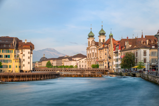 Güzel manzarasına tarihi şehir merkezi Lucerne, Switz - Fotoğraf, Görsel