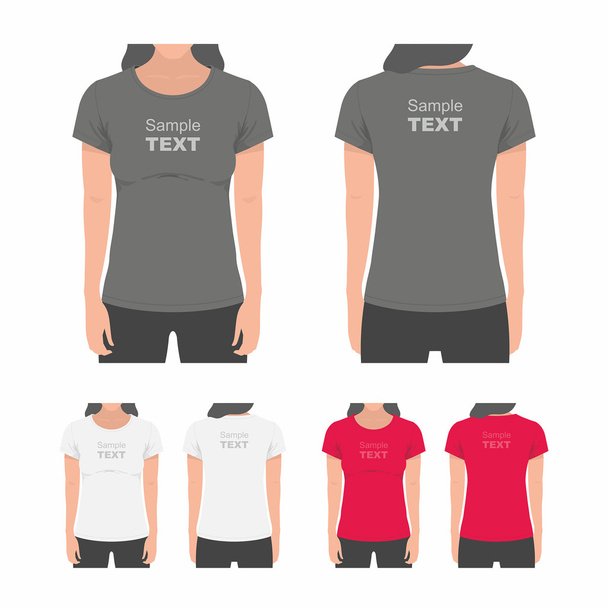 Modelo de design de t-shirt feminina
 - Vetor, Imagem