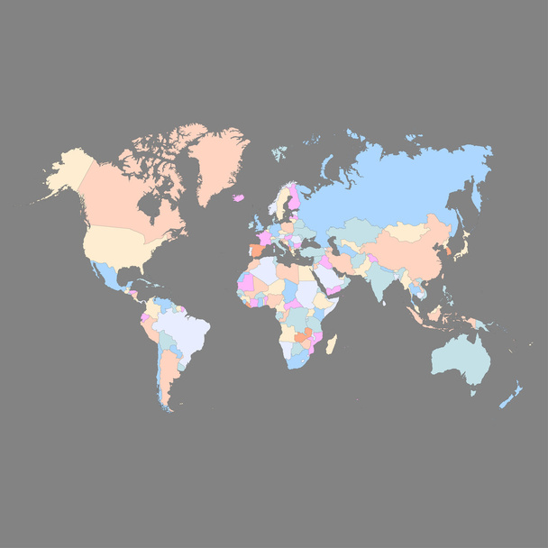 Mapa colorido del mundo. Ilustración vectorial
. - Vector, imagen