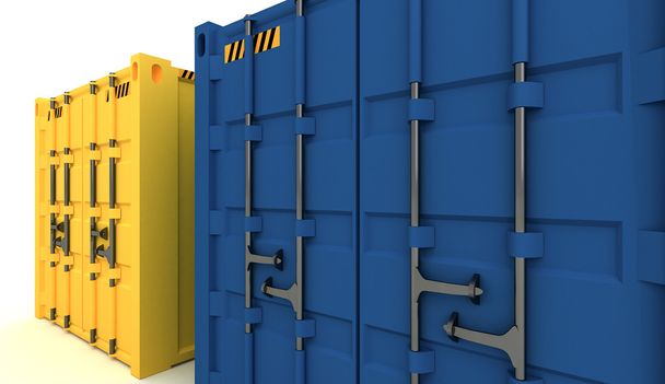 3D ілюстрація вантажних контейнерів ізольовані на білому
 - Фото, зображення