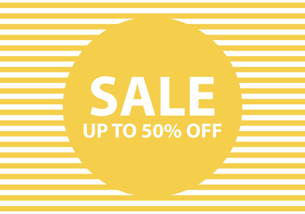 Sale - up to 50% off. Advertising poster (banner) for fashion. Sale template. Simple and minimalistic. Vector illustration. - Vetor, Imagem
