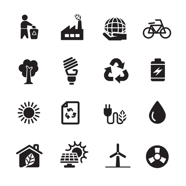 ecology energy icon set, vector eps10 - Διάνυσμα, εικόνα