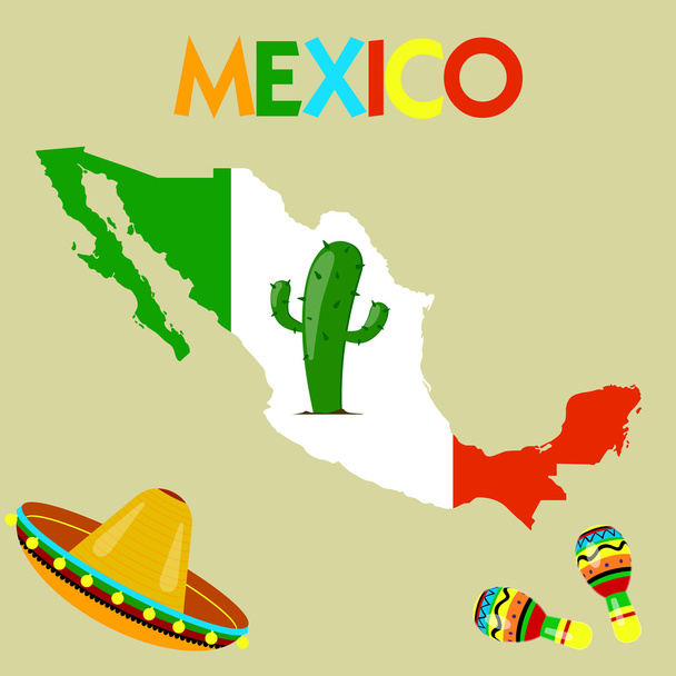 Mapa online de México
 - Vector, imagen