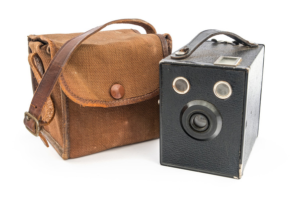Caja Vintage Brownie cámara y estuche
. - Foto, Imagen