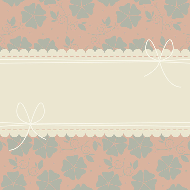 Cute lace frame with decorative flowers and curls - Wektor, obraz