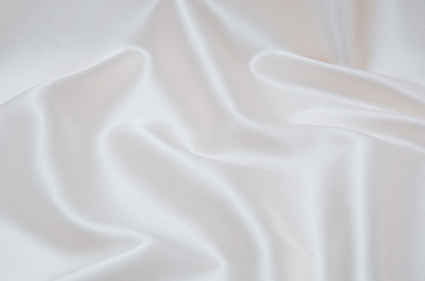 tissu satiné blanc comme fond - Photo, image