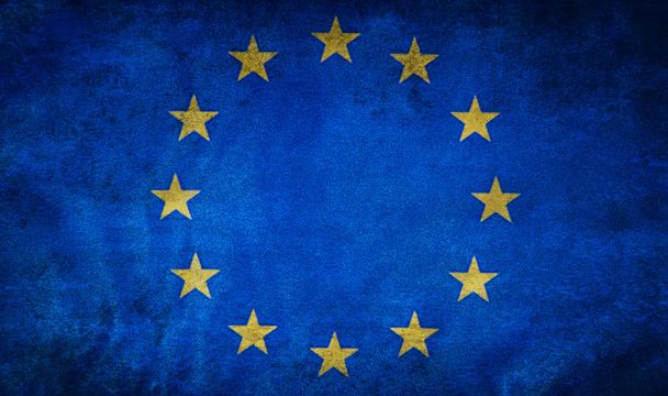 European grunge flag background - Photo, Image