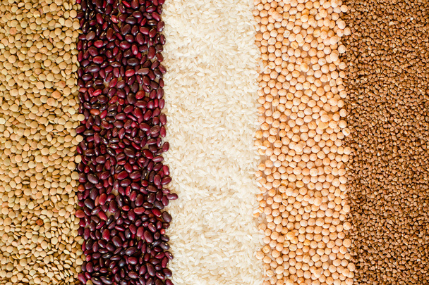 Grain and beans background. top view - Fotografie, Obrázek
