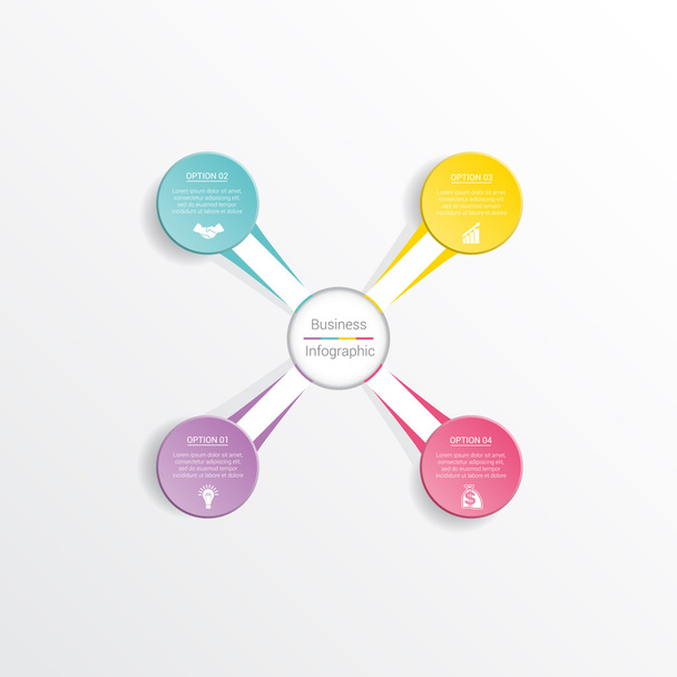 Infographic design template business concept for four position. - Vektor, obrázek