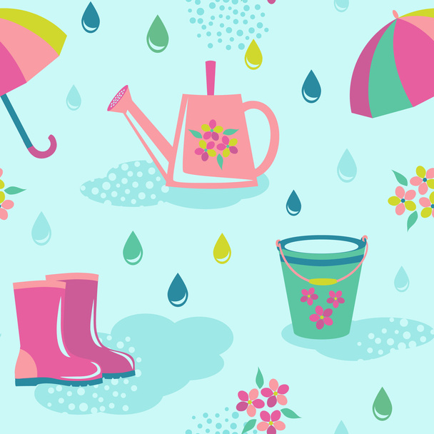 雨の天候のシームレス パターン - ベクター画像