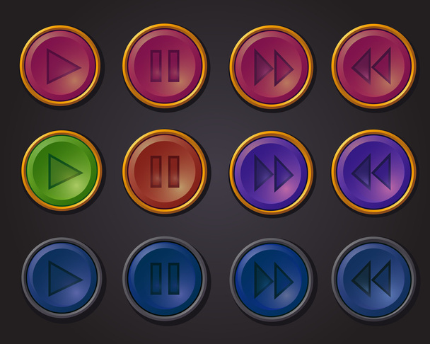 buttons set round - Vector, imagen
