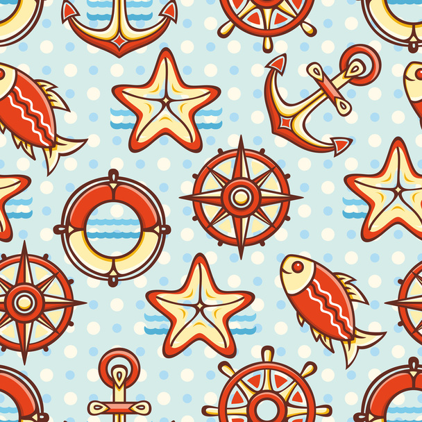Marine pattern. Seamless. Sea background.  - Vector, Image