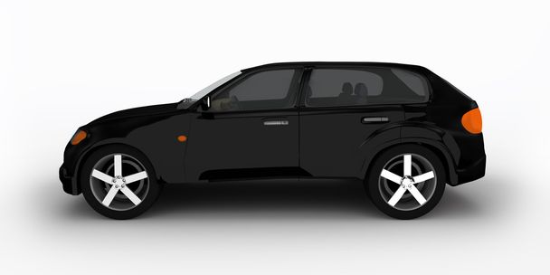 έννοια του μαύρο crossover αυτοκινήτου απομονωθεί σε λευκό φόντο. πλάγια όψη - Φωτογραφία, εικόνα