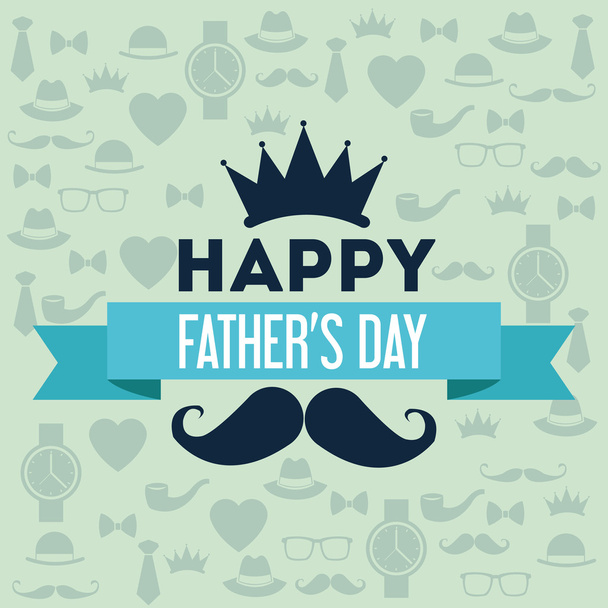 Happy Fathers day design. vintage icon. Colorful illustration - Vektör, Görsel