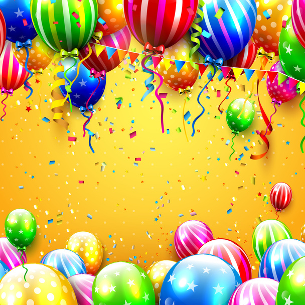 Party background with colorful balloons - Vector, imagen