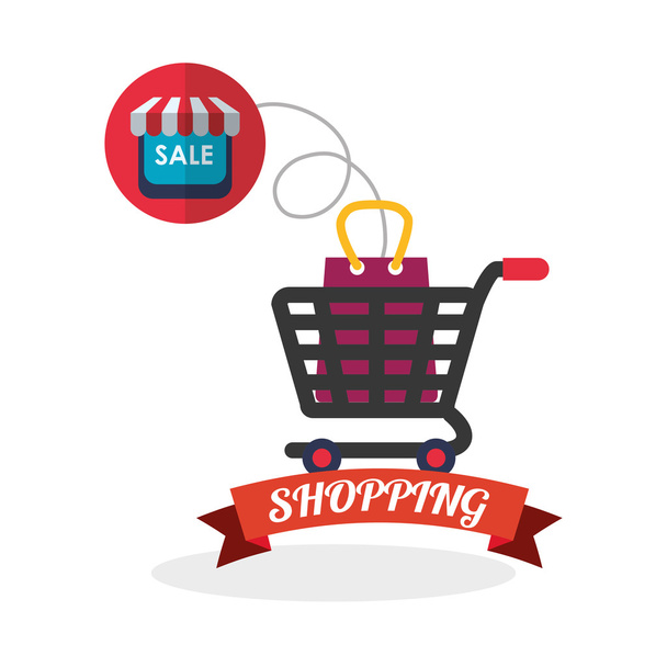 Shopping design. Sales and Retail icon. Isolated illustration , vector - Vektör, Görsel