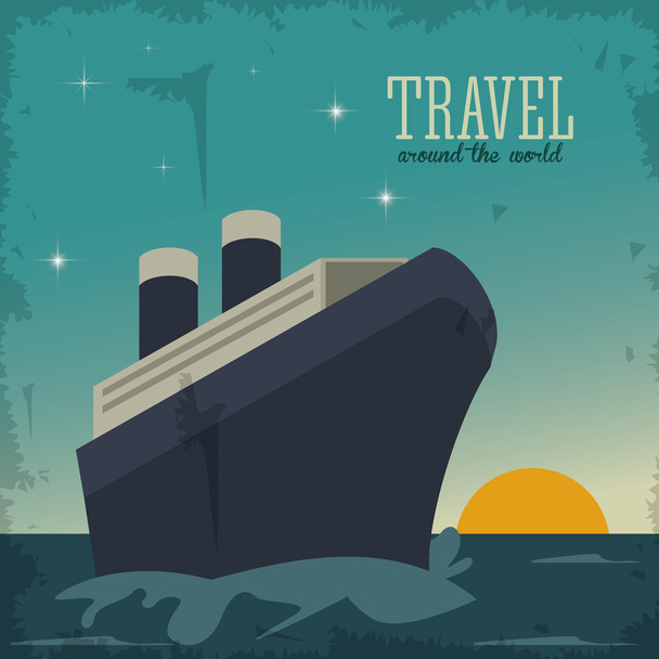 Travel design.  Tourism icon. vintage illustration. - Вектор,изображение