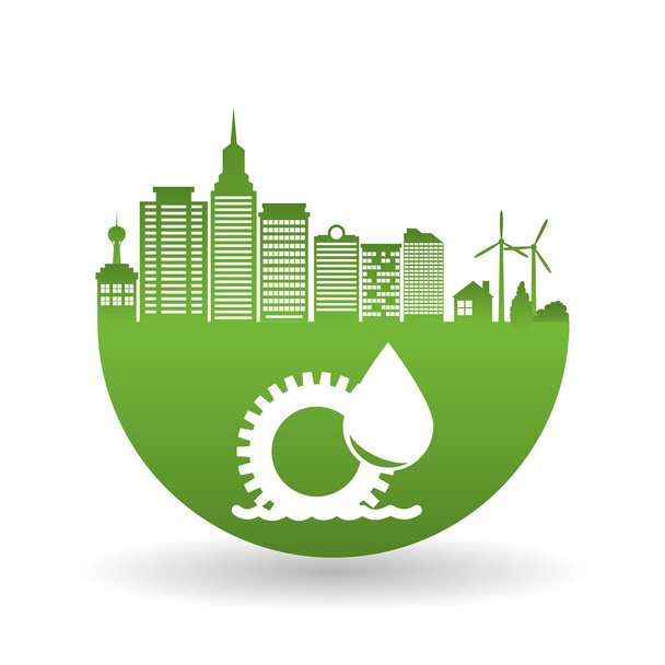 Diseño ecológico. Icono verde. Ilustración aislada, vector
 - Vector, Imagen